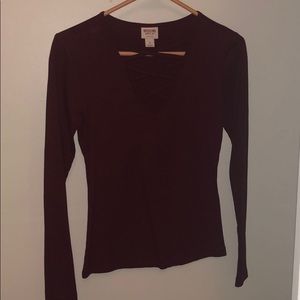 Mossimo maroon long sleeve